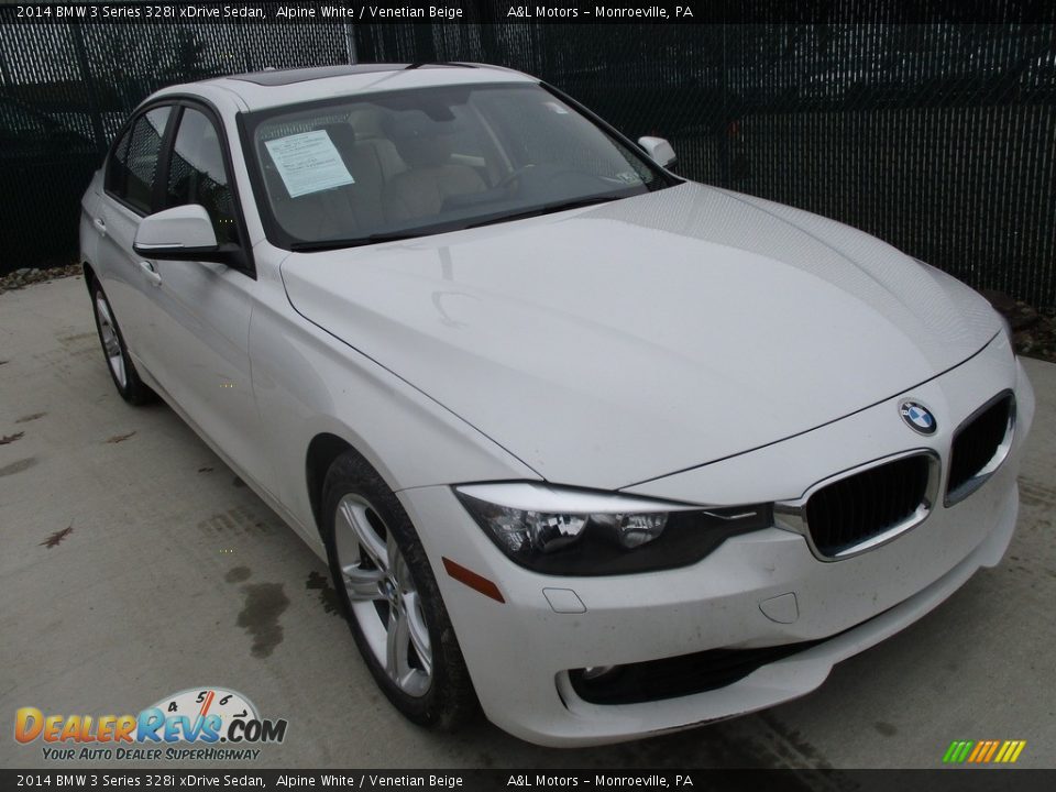 2014 BMW 3 Series 328i xDrive Sedan Alpine White / Venetian Beige Photo #5