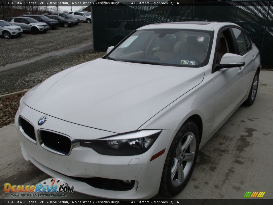 2014 BMW 3 Series 328i xDrive Sedan Alpine White / Venetian Beige Photo #7