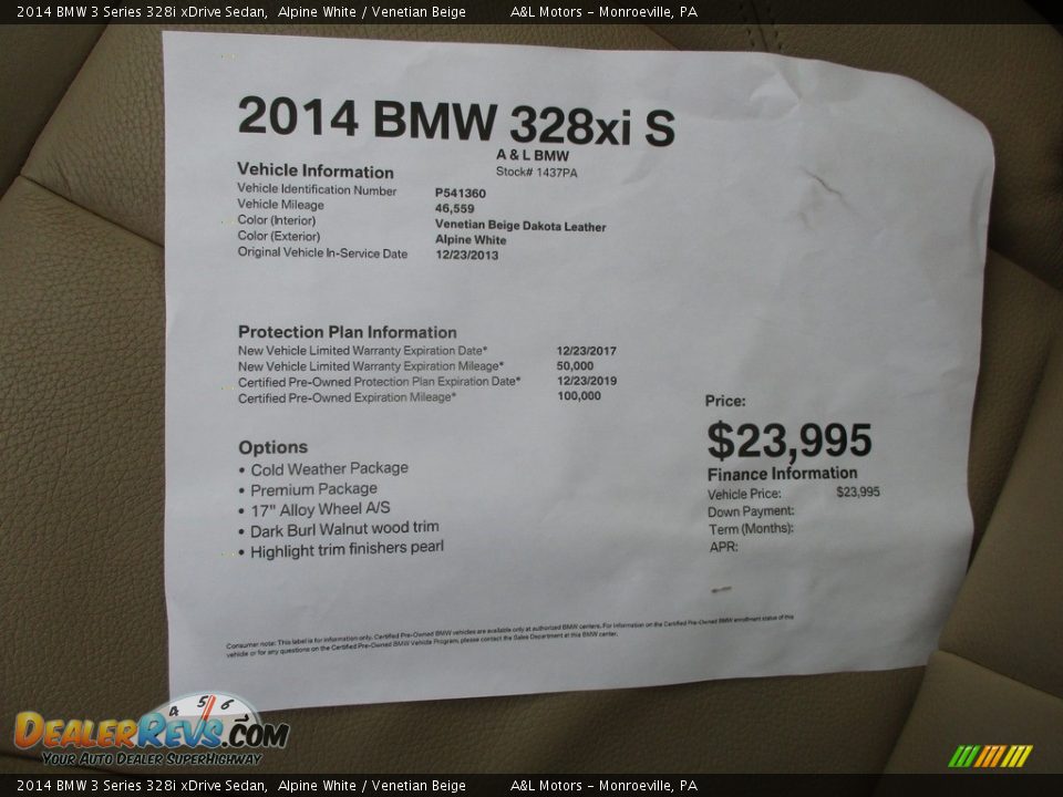 2014 BMW 3 Series 328i xDrive Sedan Alpine White / Venetian Beige Photo #12
