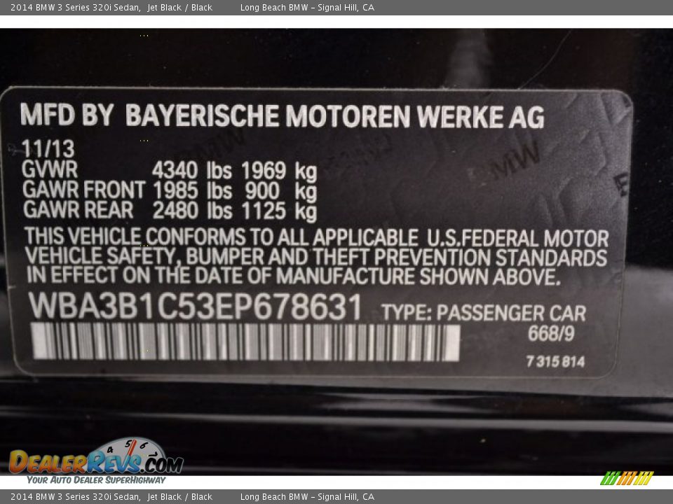 2014 BMW 3 Series 320i Sedan Jet Black / Black Photo #30