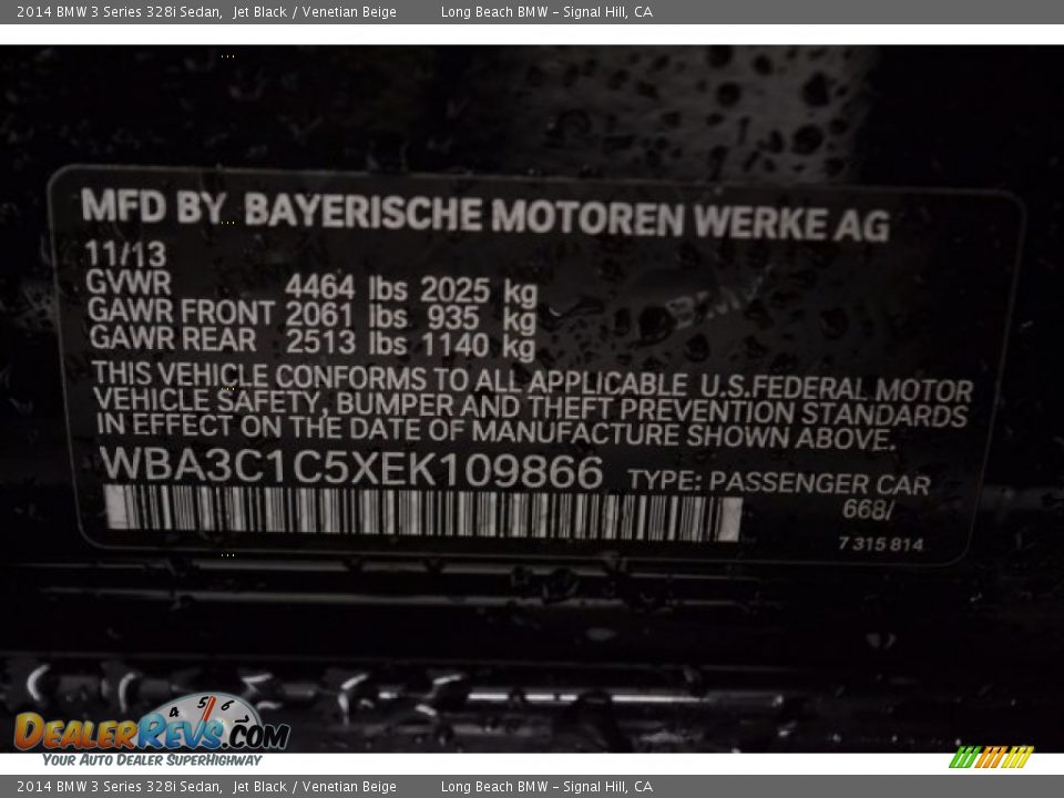 2014 BMW 3 Series 328i Sedan Jet Black / Venetian Beige Photo #9