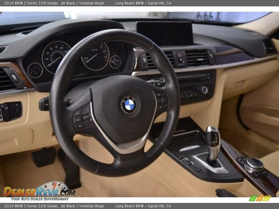 2014 BMW 3 Series 328i Sedan Jet Black / Venetian Beige Photo #12