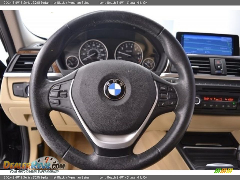 2014 BMW 3 Series 328i Sedan Jet Black / Venetian Beige Photo #30