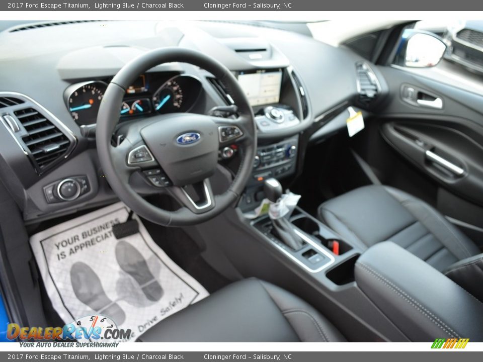 2017 Ford Escape Titanium Lightning Blue / Charcoal Black Photo #7