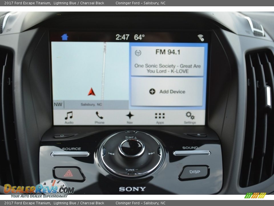 2017 Ford Escape Titanium Lightning Blue / Charcoal Black Photo #11