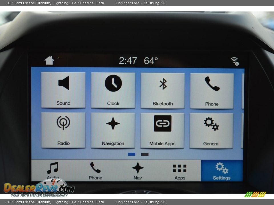 2017 Ford Escape Titanium Lightning Blue / Charcoal Black Photo #12