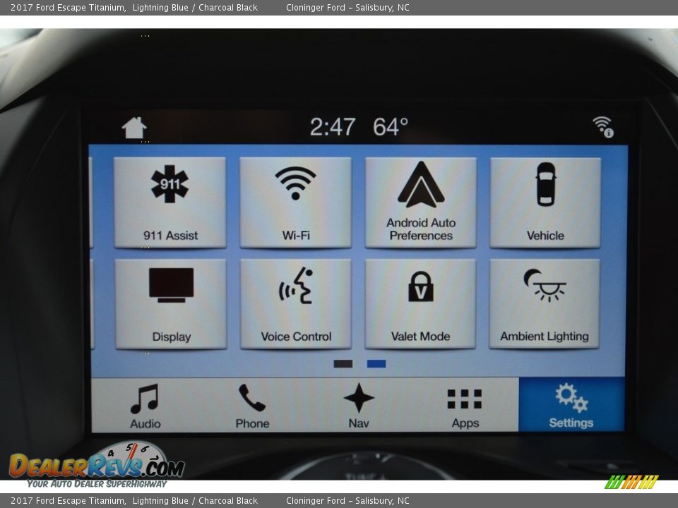 2017 Ford Escape Titanium Lightning Blue / Charcoal Black Photo #13