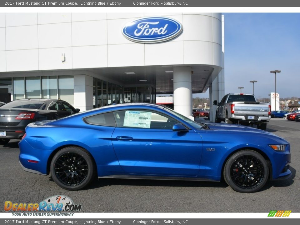 2017 Ford Mustang GT Premium Coupe Lightning Blue / Ebony Photo #2