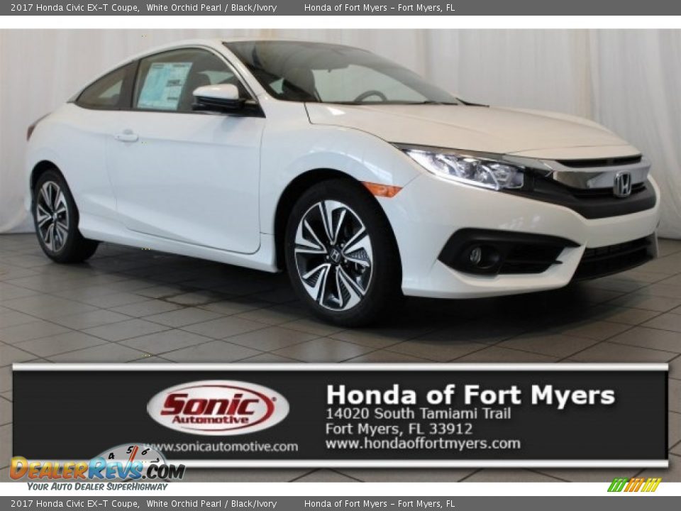 2017 Honda Civic EX-T Coupe White Orchid Pearl / Black/Ivory Photo #1