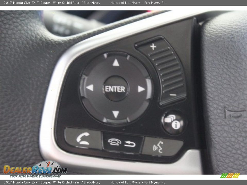 2017 Honda Civic EX-T Coupe White Orchid Pearl / Black/Ivory Photo #12