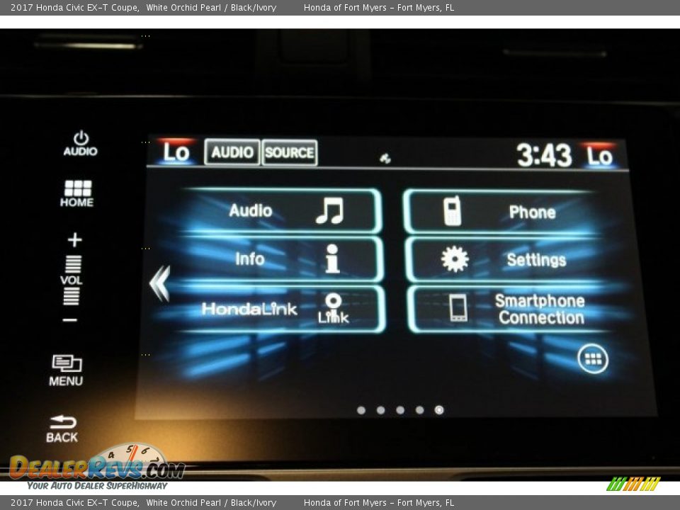 2017 Honda Civic EX-T Coupe White Orchid Pearl / Black/Ivory Photo #15