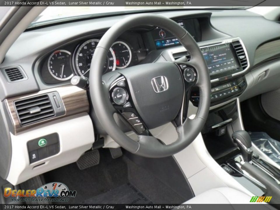 2017 Honda Accord EX-L V6 Sedan Lunar Silver Metallic / Gray Photo #9