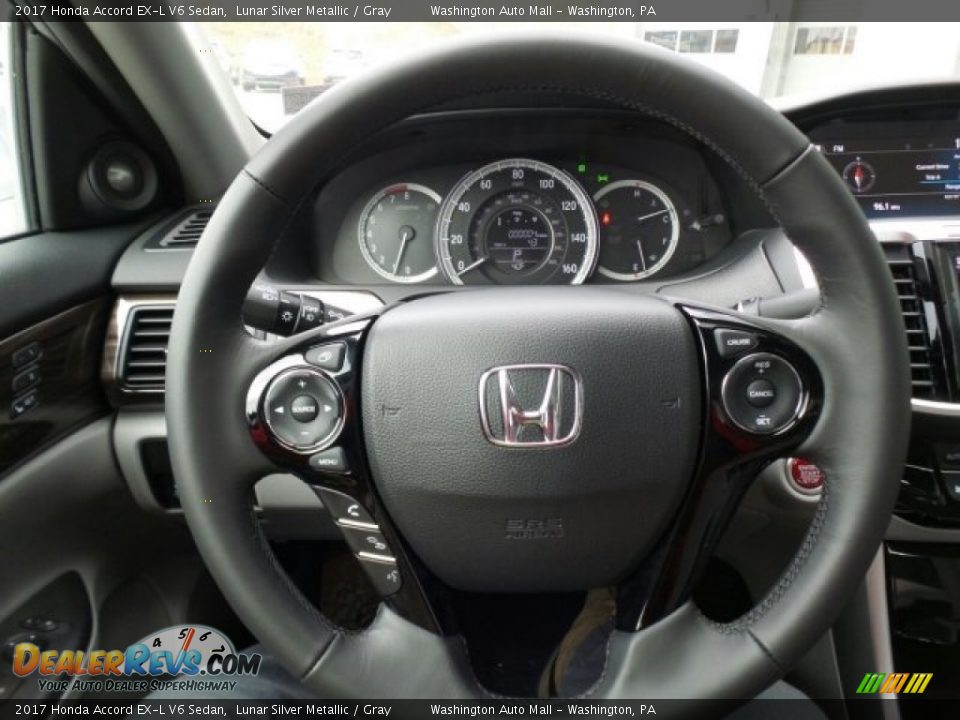 2017 Honda Accord EX-L V6 Sedan Lunar Silver Metallic / Gray Photo #19