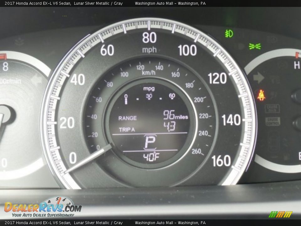 2017 Honda Accord EX-L V6 Sedan Lunar Silver Metallic / Gray Photo #21