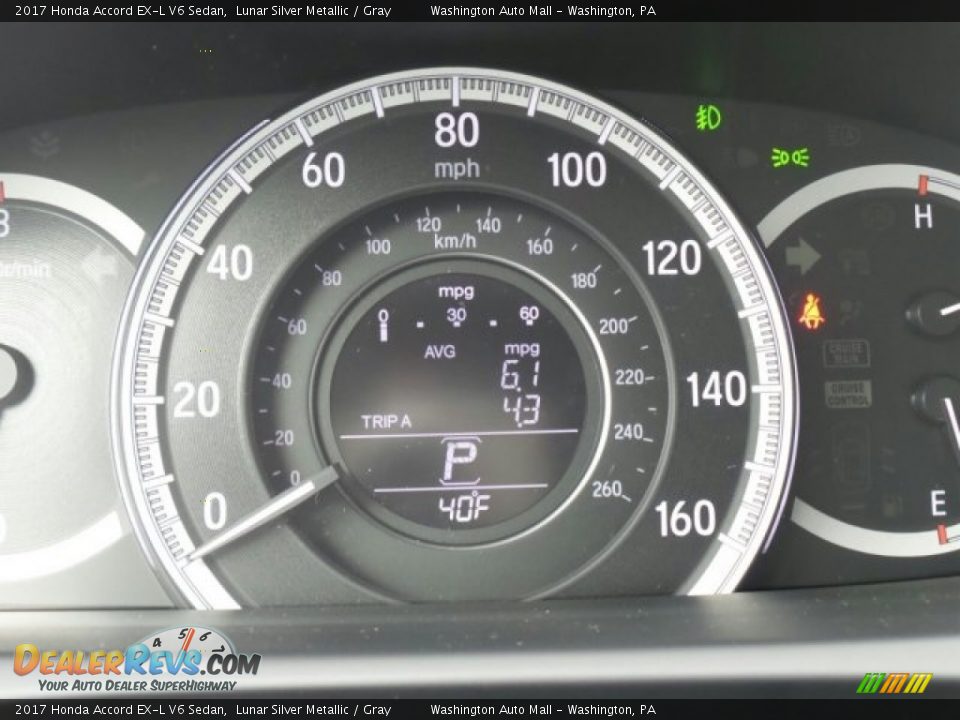 2017 Honda Accord EX-L V6 Sedan Lunar Silver Metallic / Gray Photo #22