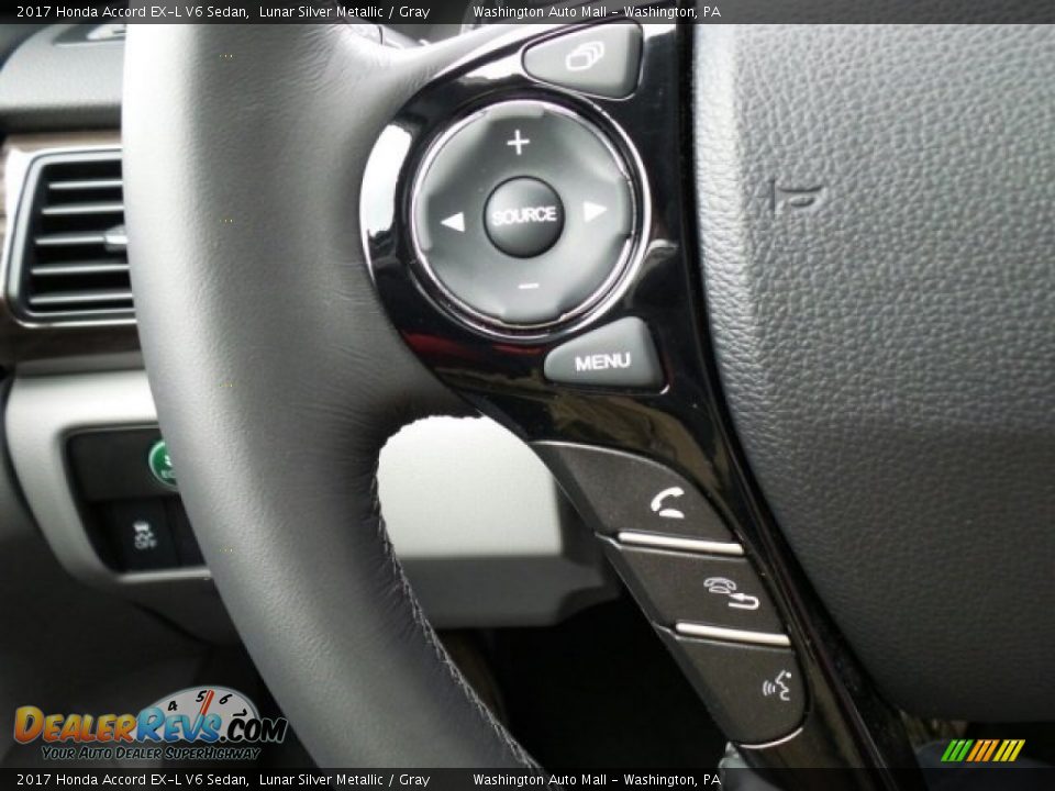 2017 Honda Accord EX-L V6 Sedan Lunar Silver Metallic / Gray Photo #23