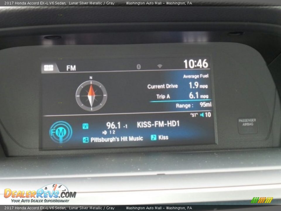 2017 Honda Accord EX-L V6 Sedan Lunar Silver Metallic / Gray Photo #27