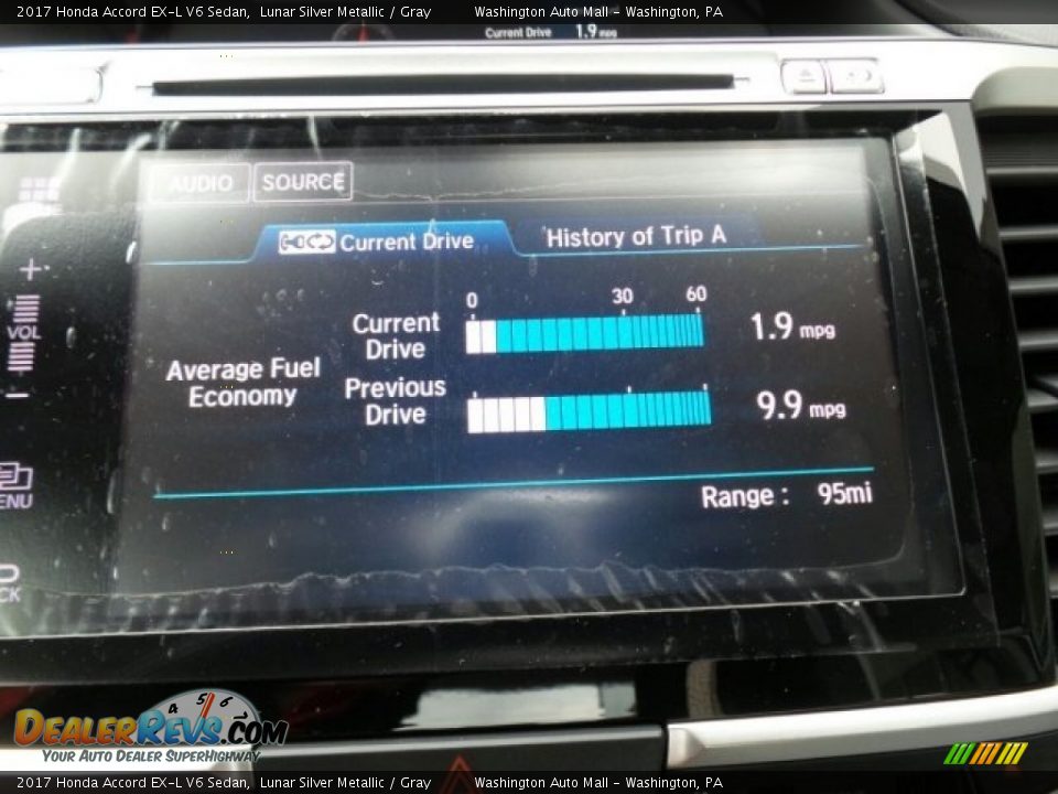 2017 Honda Accord EX-L V6 Sedan Lunar Silver Metallic / Gray Photo #31