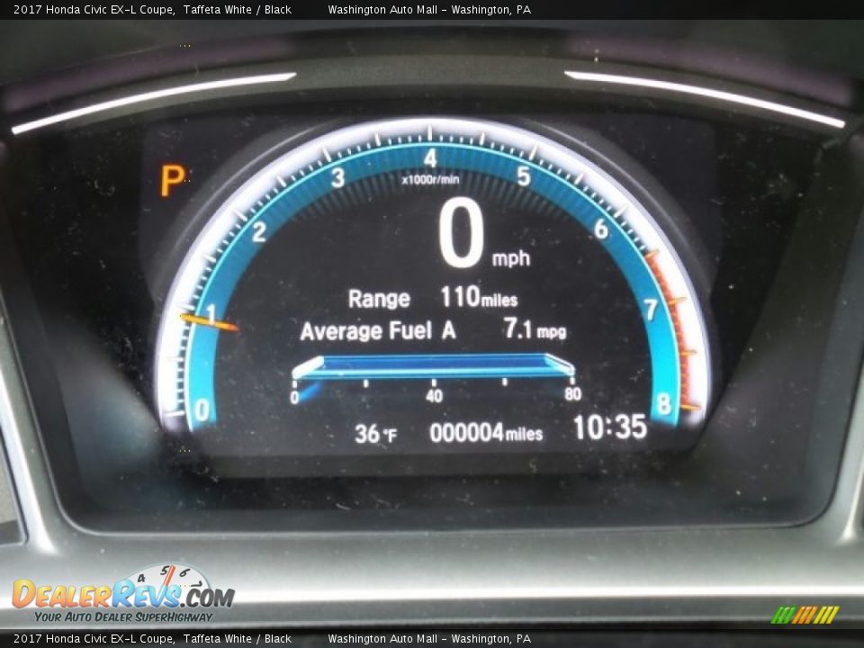 2017 Honda Civic EX-L Coupe Taffeta White / Black Photo #17