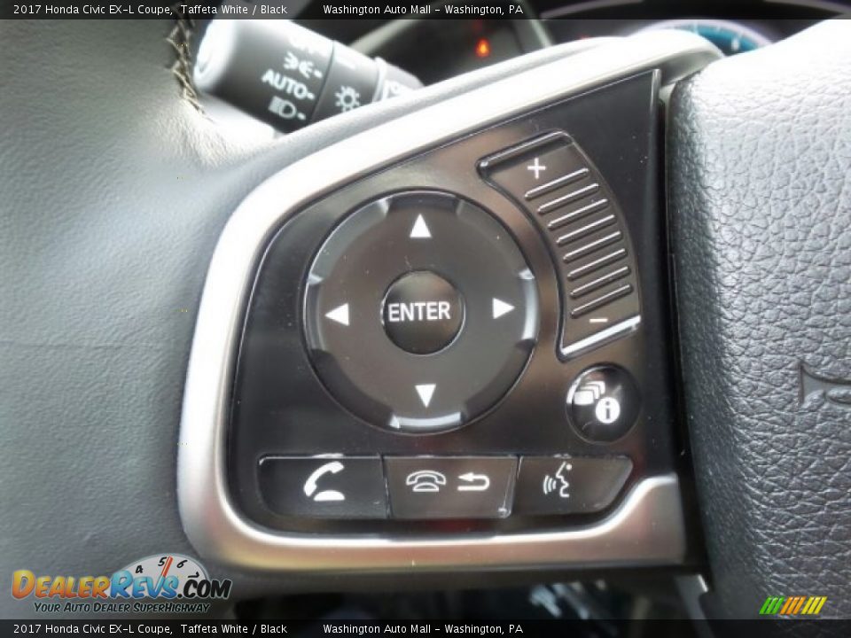 2017 Honda Civic EX-L Coupe Taffeta White / Black Photo #20