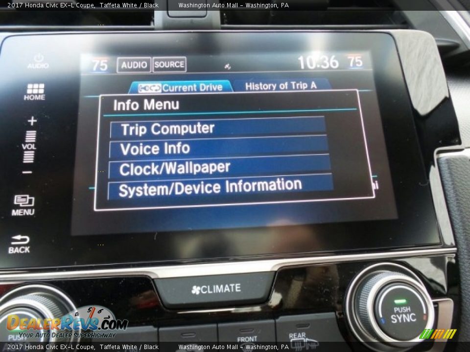 2017 Honda Civic EX-L Coupe Taffeta White / Black Photo #26