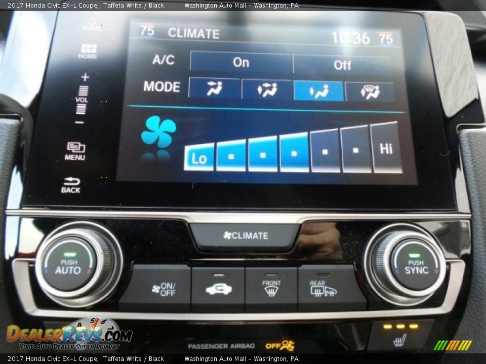 2017 Honda Civic EX-L Coupe Taffeta White / Black Photo #28