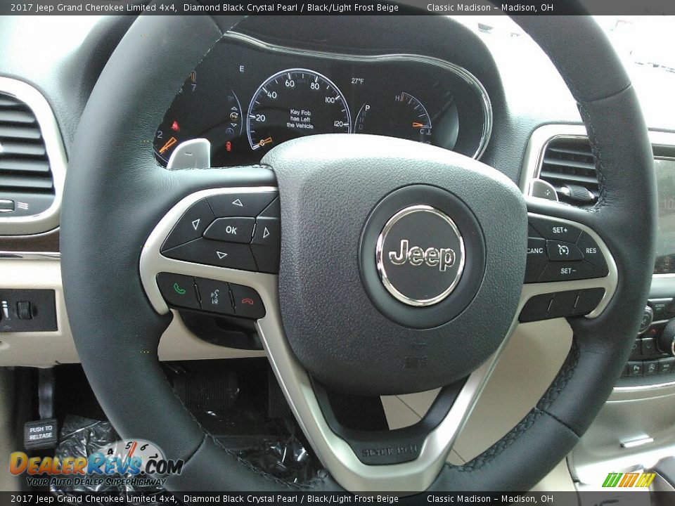 2017 Jeep Grand Cherokee Limited 4x4 Diamond Black Crystal Pearl / Black/Light Frost Beige Photo #5