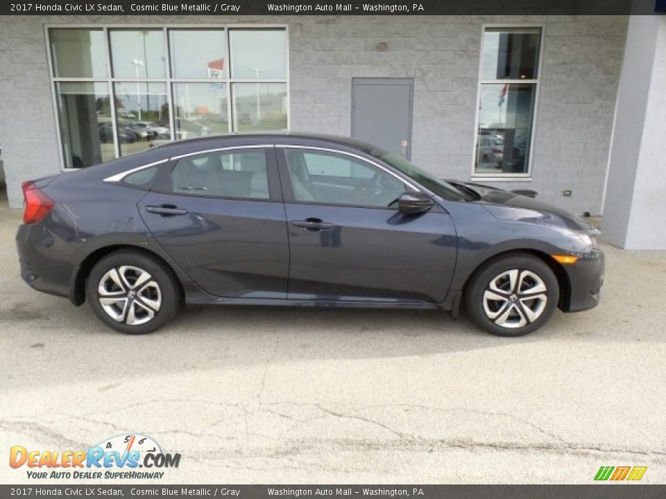 2017 Honda Civic LX Sedan Cosmic Blue Metallic / Gray Photo #2
