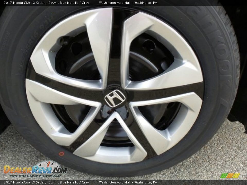 2017 Honda Civic LX Sedan Cosmic Blue Metallic / Gray Photo #3