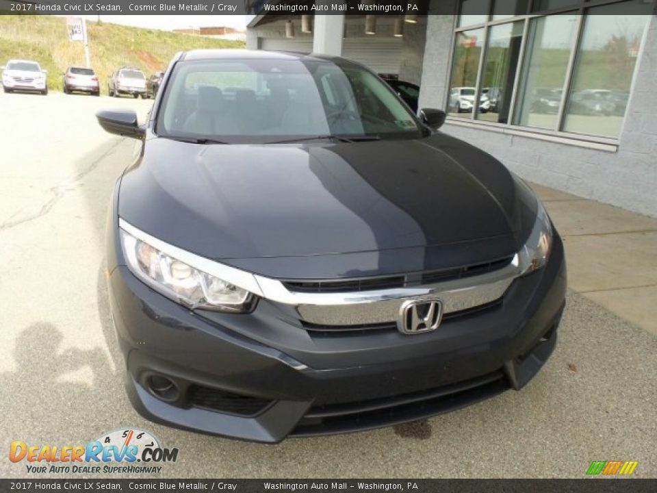 2017 Honda Civic LX Sedan Cosmic Blue Metallic / Gray Photo #4