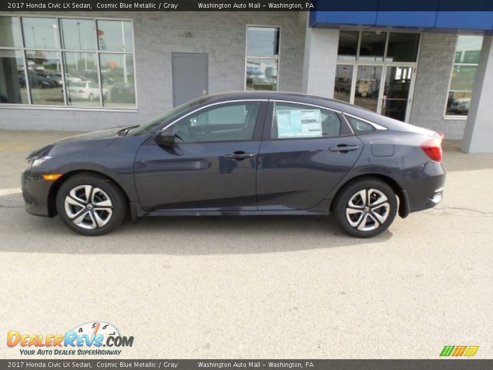2017 Honda Civic LX Sedan Cosmic Blue Metallic / Gray Photo #6