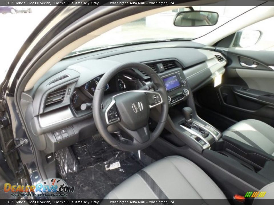 2017 Honda Civic LX Sedan Cosmic Blue Metallic / Gray Photo #9