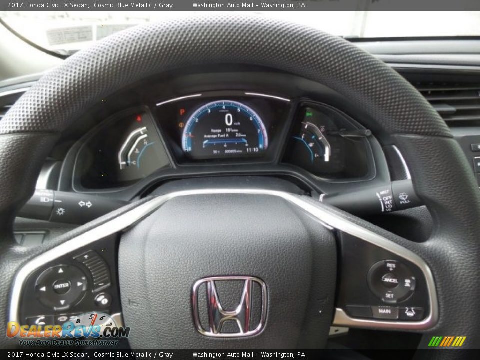 2017 Honda Civic LX Sedan Cosmic Blue Metallic / Gray Photo #17