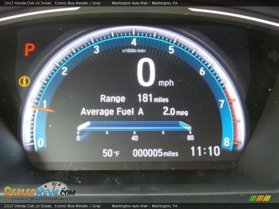 2017 Honda Civic LX Sedan Cosmic Blue Metallic / Gray Photo #18