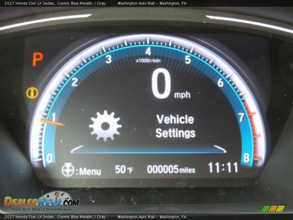 2017 Honda Civic LX Sedan Cosmic Blue Metallic / Gray Photo #20