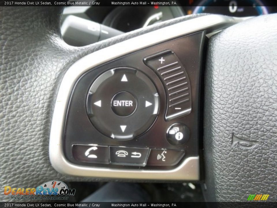 2017 Honda Civic LX Sedan Cosmic Blue Metallic / Gray Photo #21