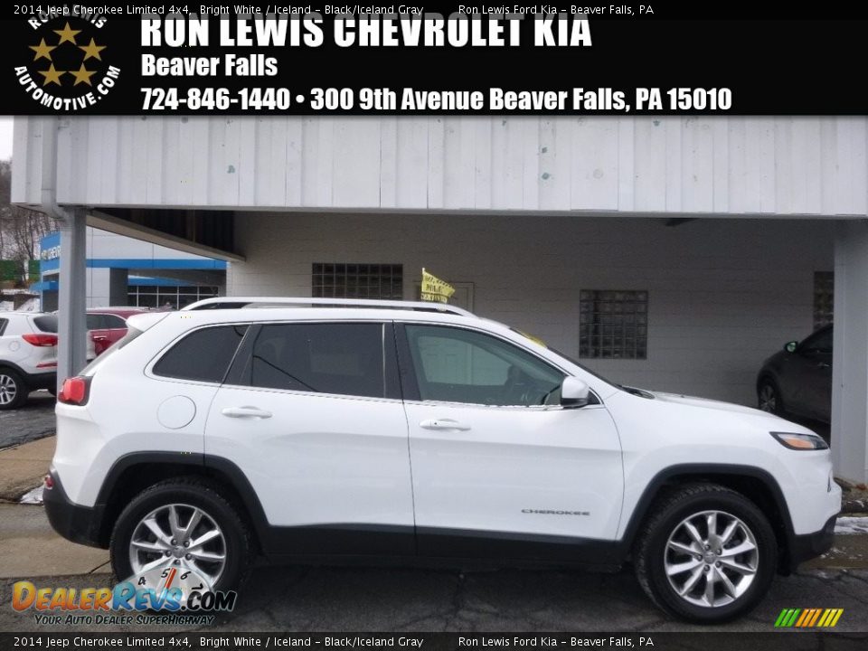 2014 Jeep Cherokee Limited 4x4 Bright White / Iceland - Black/Iceland Gray Photo #1