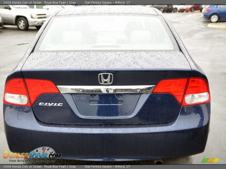 2009 Honda Civic LX Sedan Royal Blue Pearl / Gray Photo #7