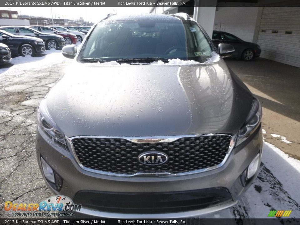 2017 Kia Sorento SXL V6 AWD Titanium Silver / Merlot Photo #7