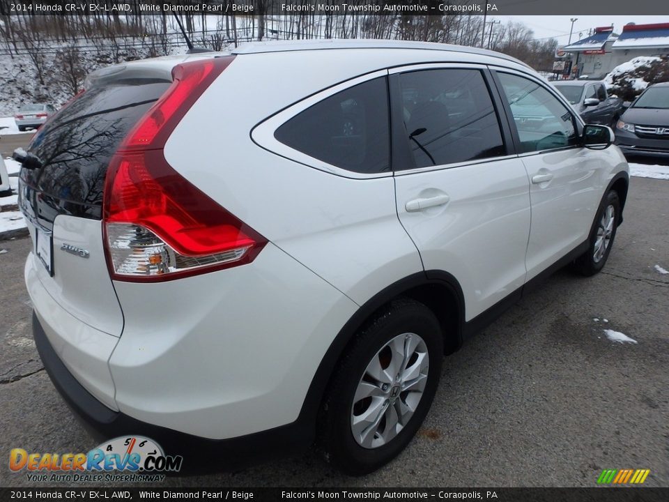 2014 Honda CR-V EX-L AWD White Diamond Pearl / Beige Photo #6