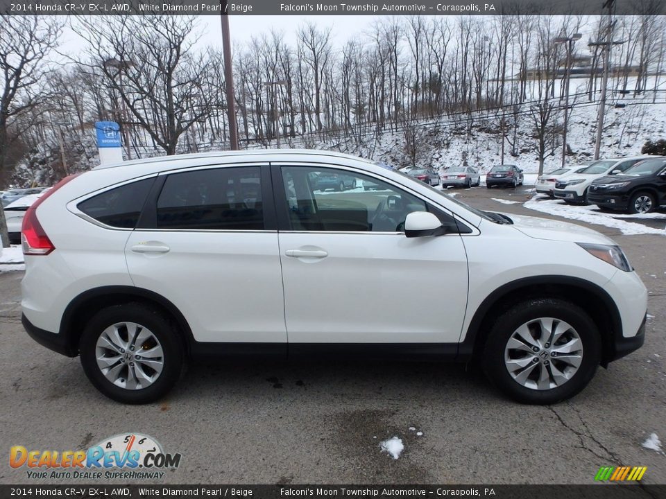 2014 Honda CR-V EX-L AWD White Diamond Pearl / Beige Photo #7