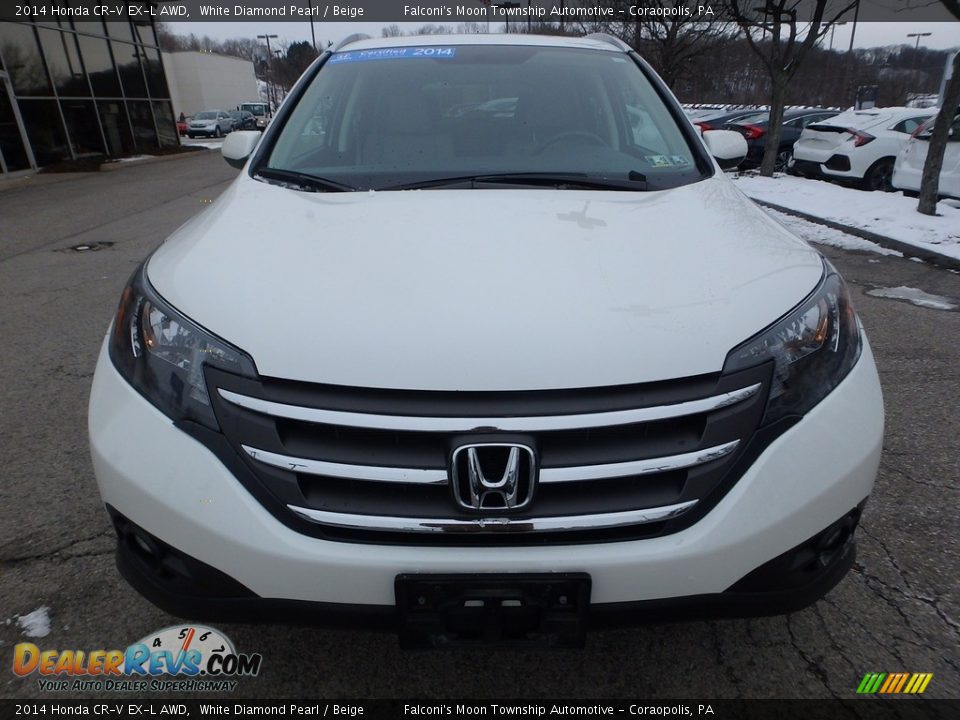 2014 Honda CR-V EX-L AWD White Diamond Pearl / Beige Photo #9