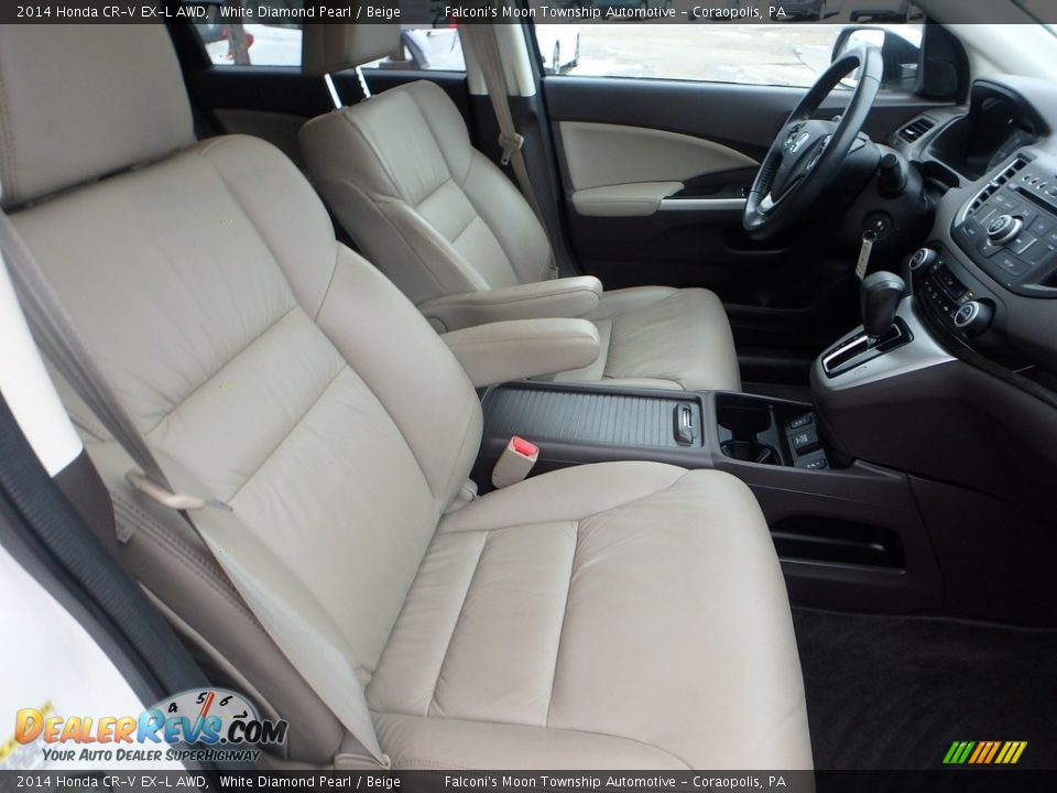 2014 Honda CR-V EX-L AWD White Diamond Pearl / Beige Photo #11