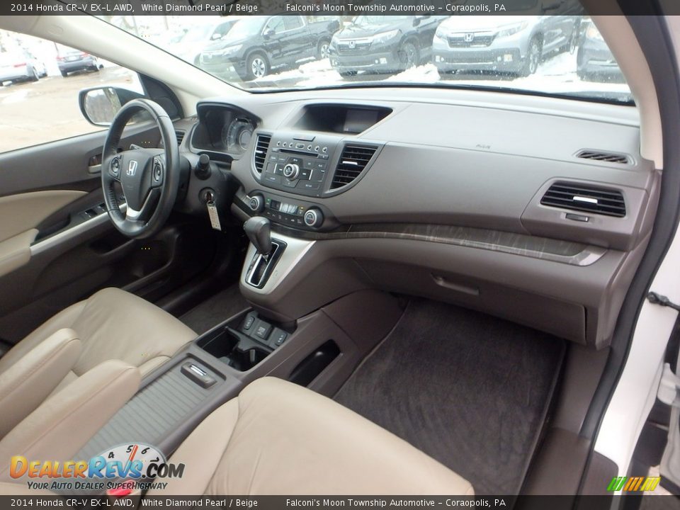 2014 Honda CR-V EX-L AWD White Diamond Pearl / Beige Photo #12