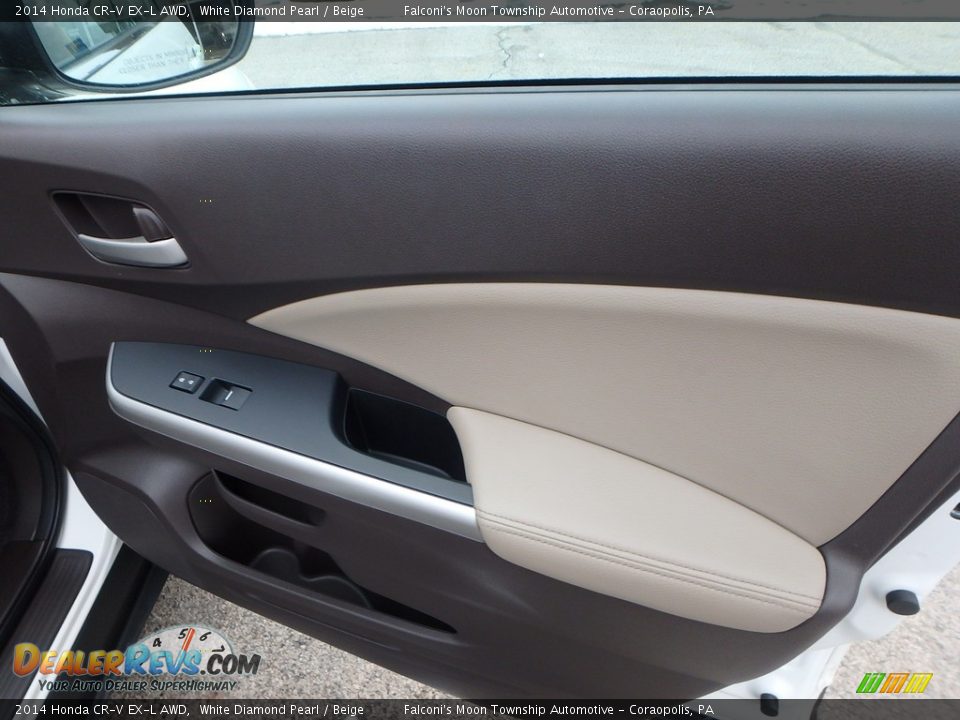 2014 Honda CR-V EX-L AWD White Diamond Pearl / Beige Photo #13