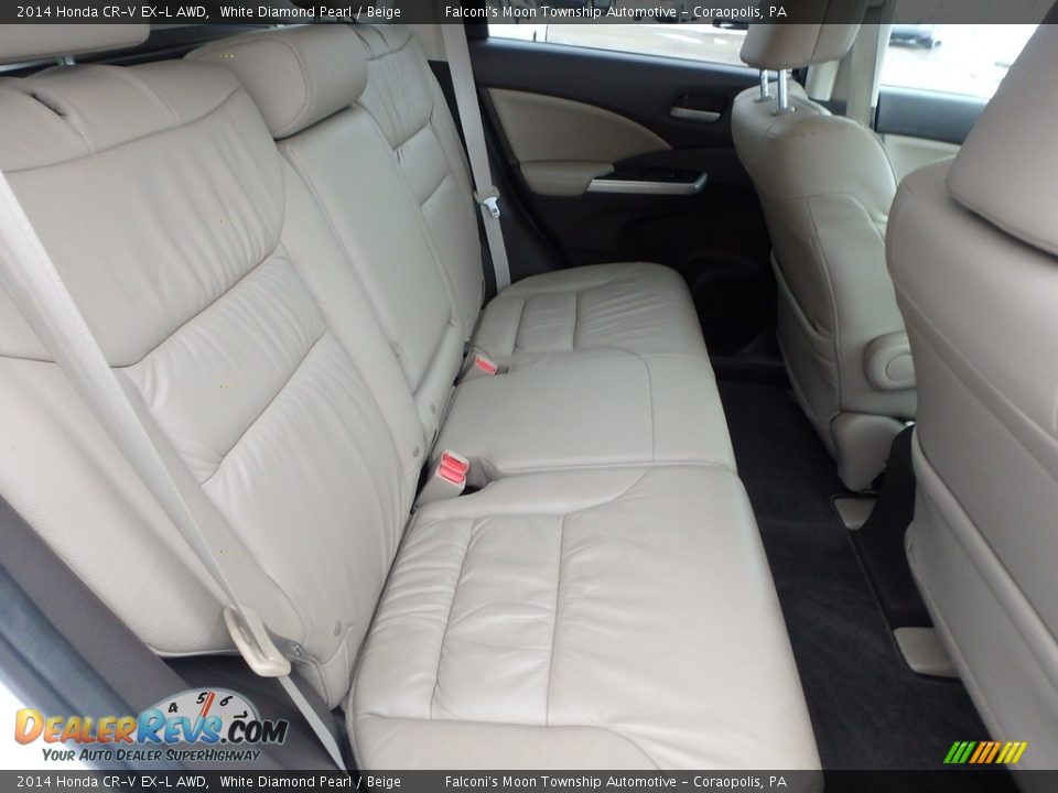 2014 Honda CR-V EX-L AWD White Diamond Pearl / Beige Photo #14