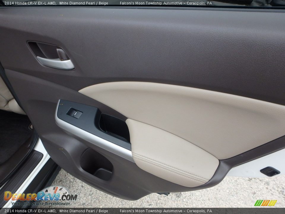 2014 Honda CR-V EX-L AWD White Diamond Pearl / Beige Photo #15