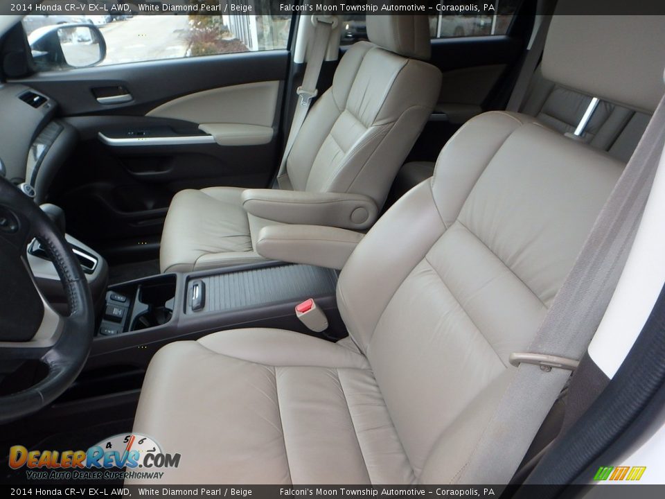 2014 Honda CR-V EX-L AWD White Diamond Pearl / Beige Photo #16