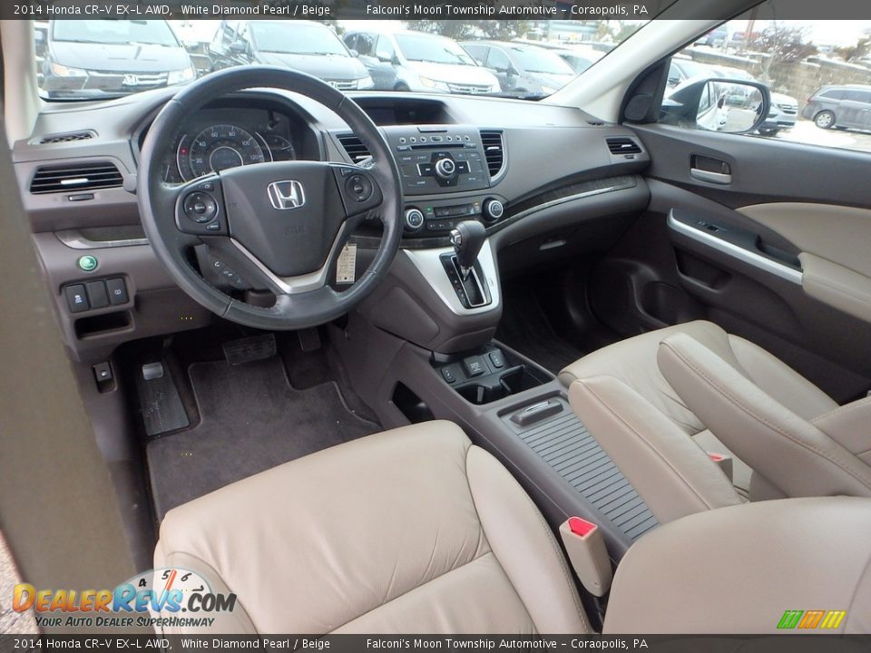 2014 Honda CR-V EX-L AWD White Diamond Pearl / Beige Photo #18