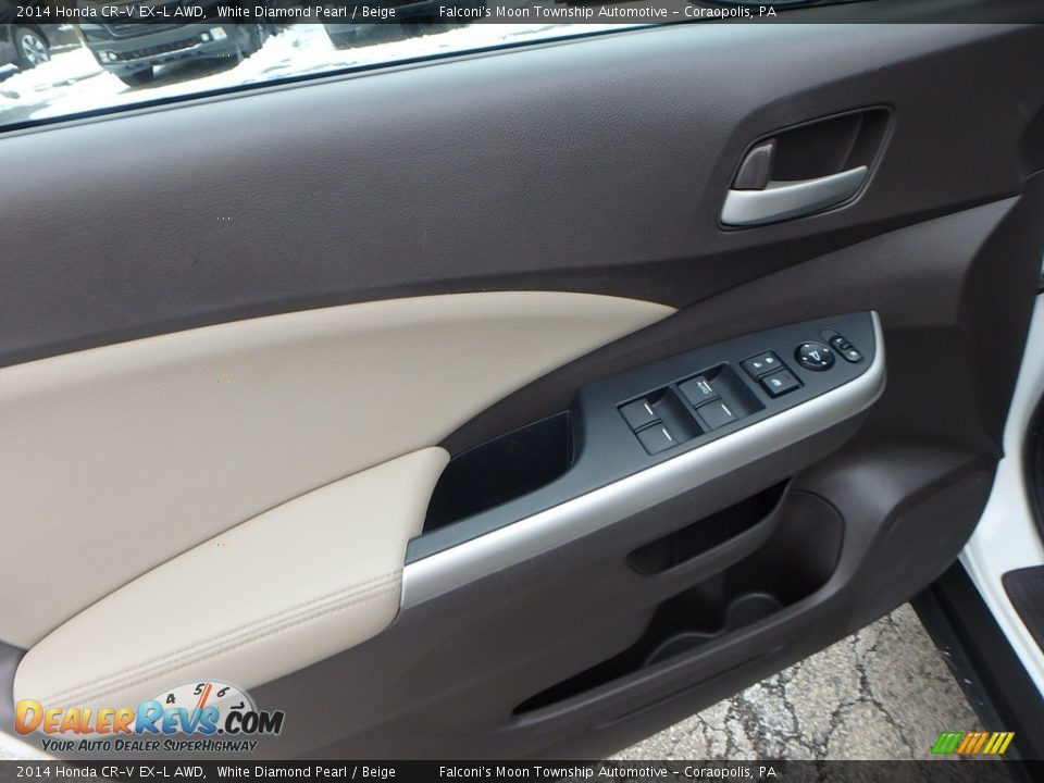 2014 Honda CR-V EX-L AWD White Diamond Pearl / Beige Photo #19